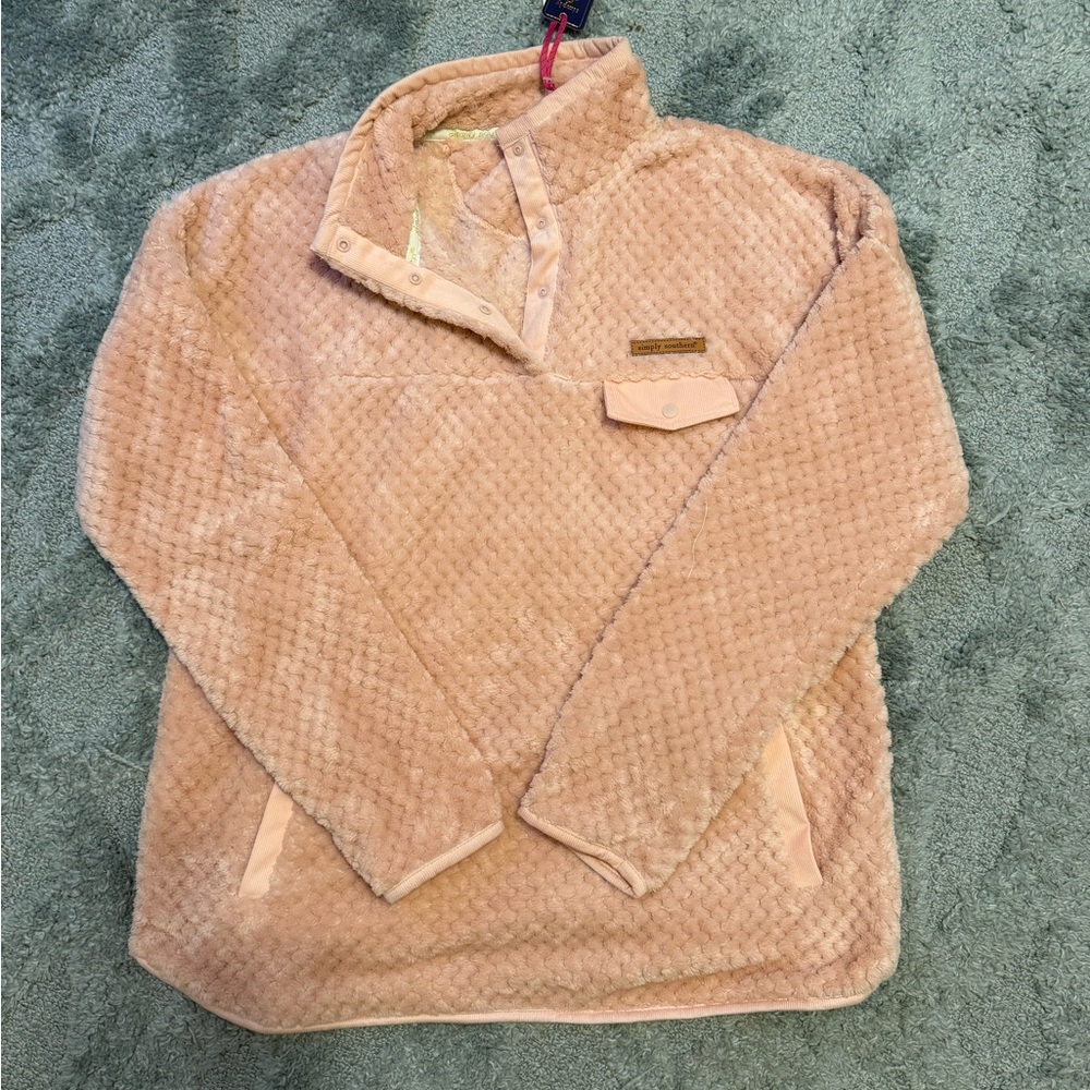 Simply Southern Pink Textured Pullover